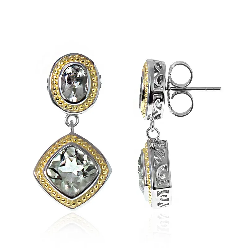 Orecchini in argento con Ametista Verde (Dallas Prince Designs)