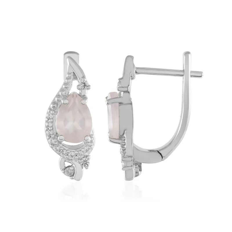 Orecchini in argento con Quarzo Rosa