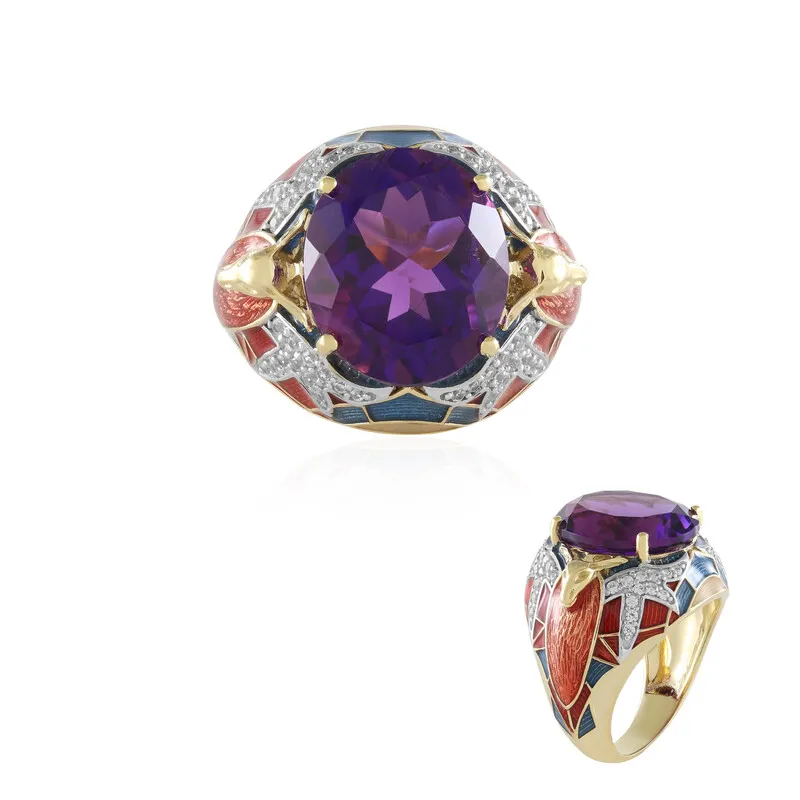 Anello in argento con Ametista (Adela Silber)