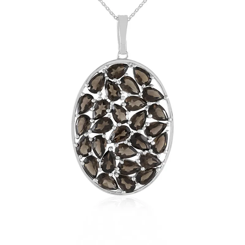 Collana in argento con Quarzo Fumè