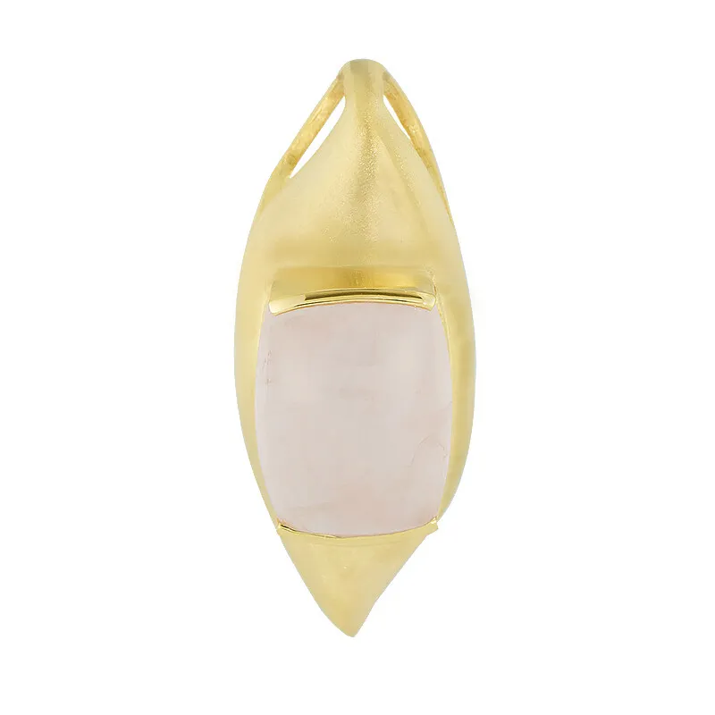 Ciondolo placcato in oro con Quarzo Rosa