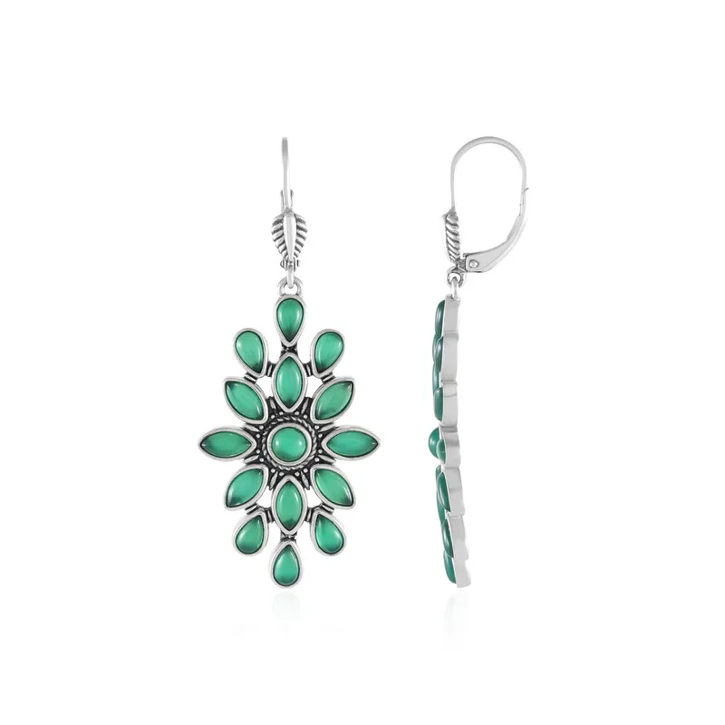 Orecchini in argento con Onice Verde (Desert Chic)