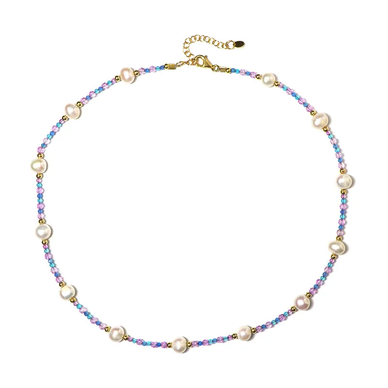 Collana in argento con Quarzo Fiore di Ciliegio