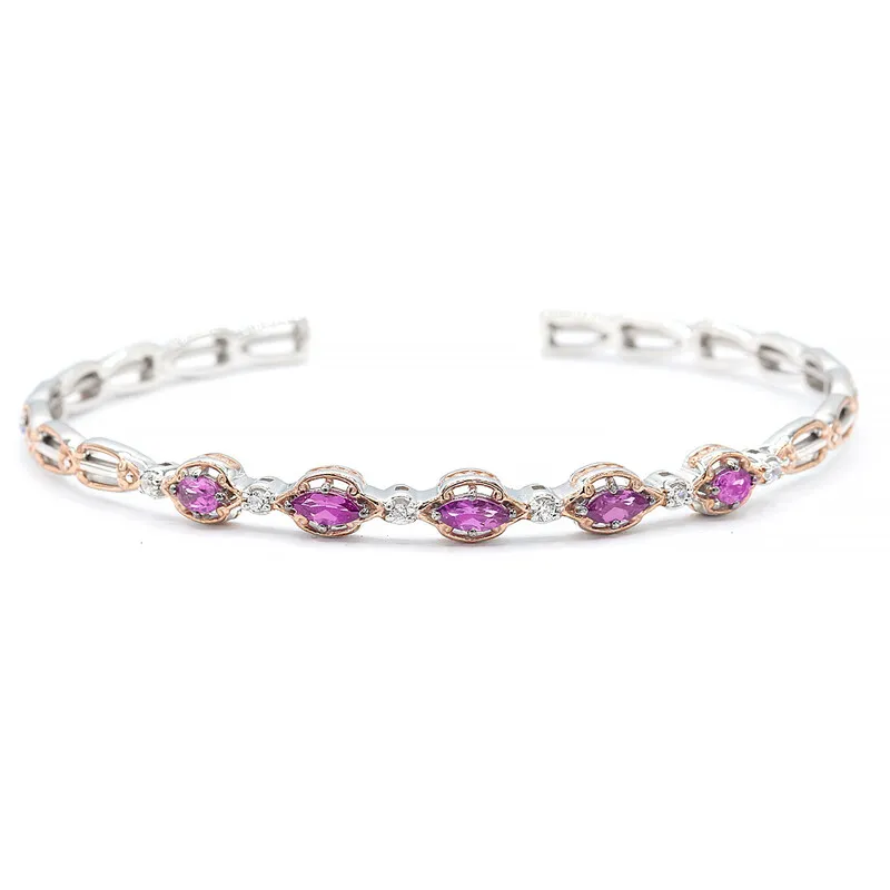 Bracciale in argento con Granato viola a viraggio di colore (Gems en Vogue)