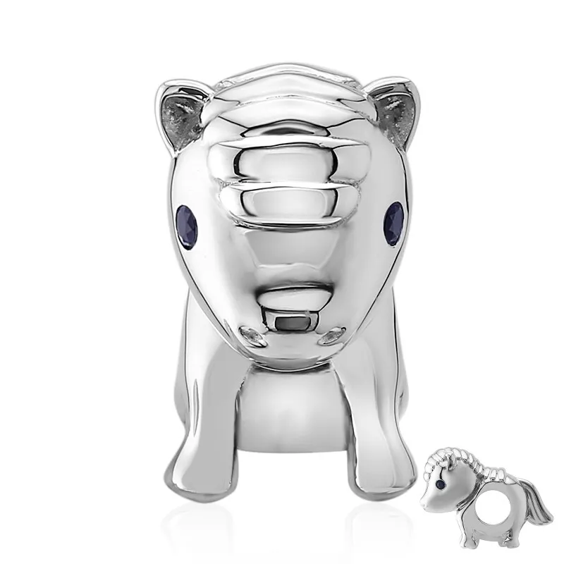 Charm in argento con Zaffiro Blu