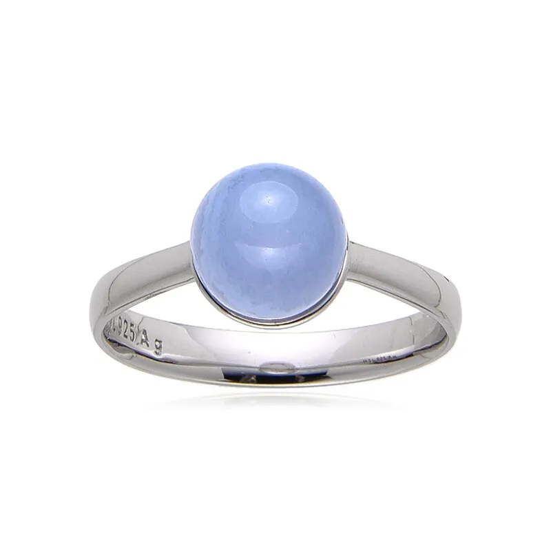 Anello in argento con Agata Lace Blu