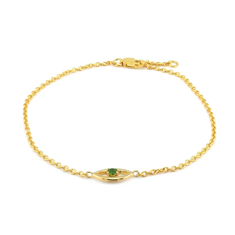 Bracciale in argento con Diopside Russo