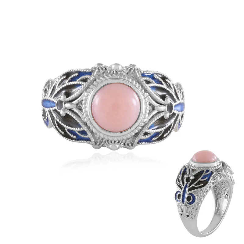 Anello in argento con Opale Rosa (Adela Silber)