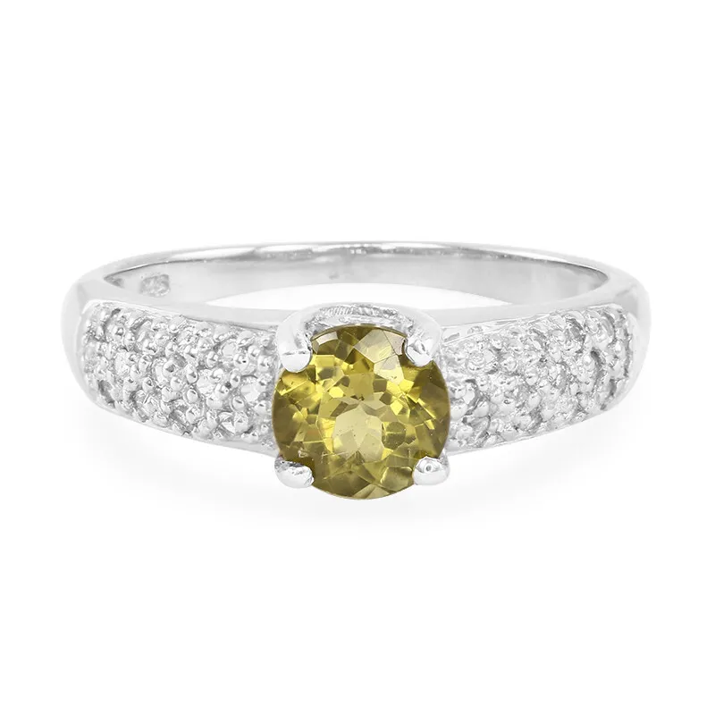 Anello in argento con Apatite Lemon