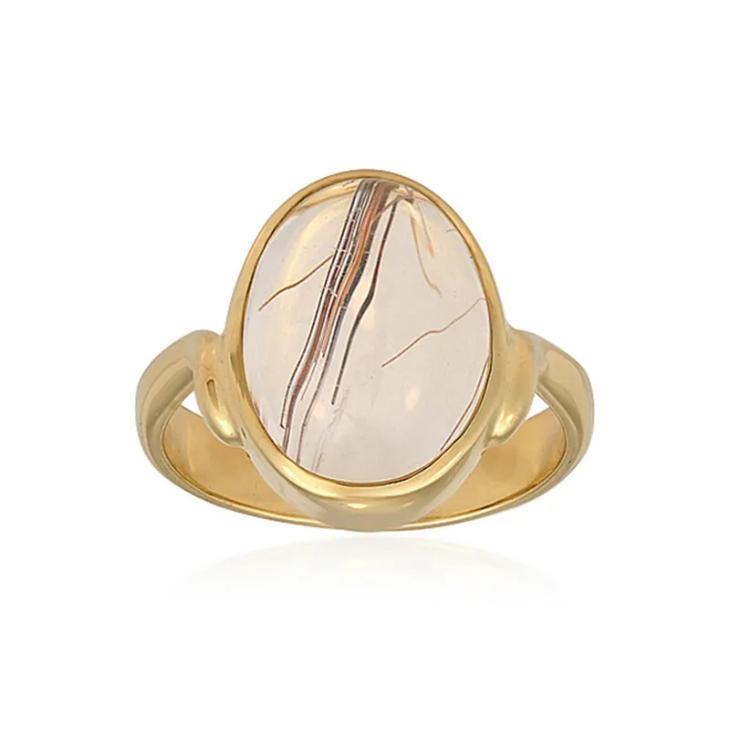 Anello in argento con Quarzo Rutilato (Bali Barong)