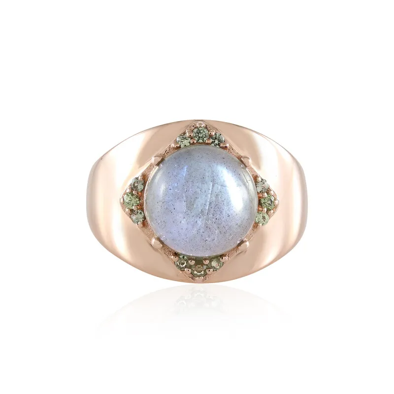 Anello in argento con Labradorite Verde Maniry (KM by Juwelo)
