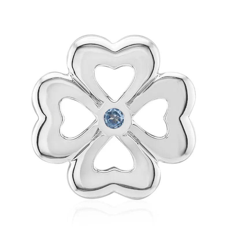 Charm in argento con Topazio Blu Svizzero