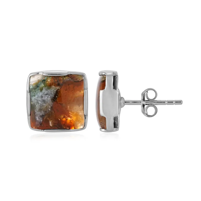 Orecchini in argento con Calcedonio (Bali Barong)