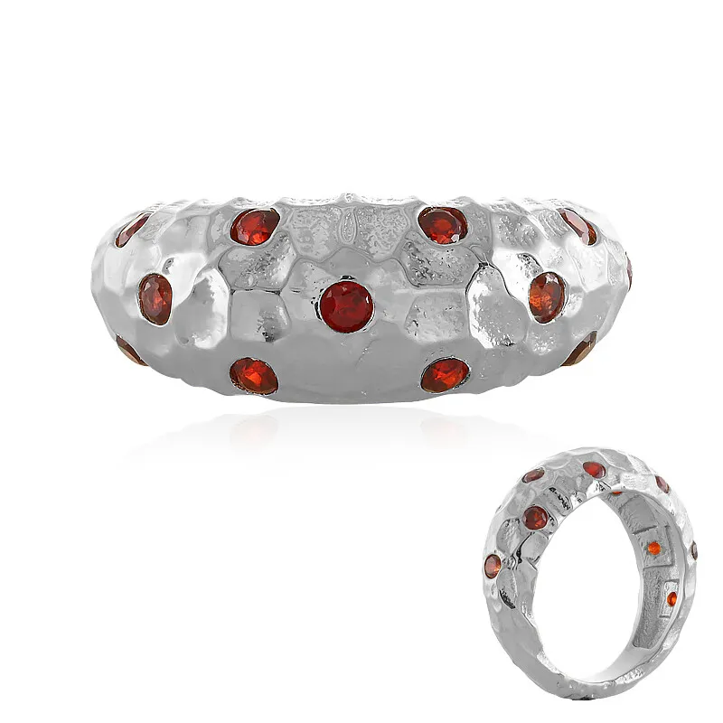 Anello in argento con Zircone Rosso (SAELOCANA)