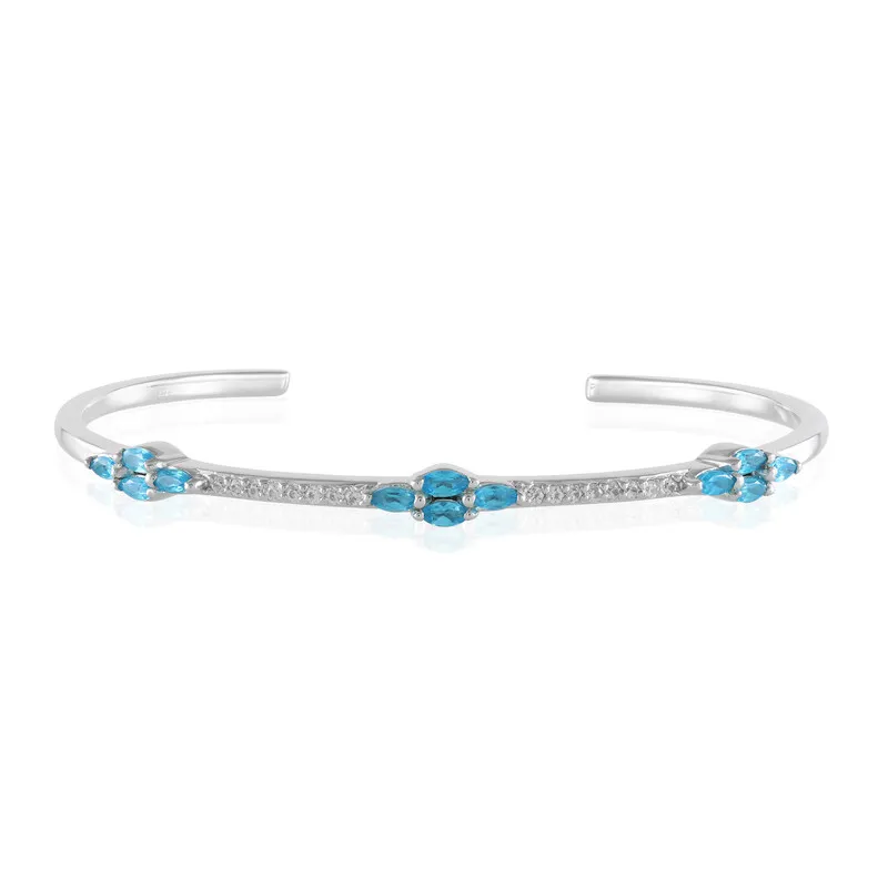 Bracciale in argento con Apatite Blu Neon
