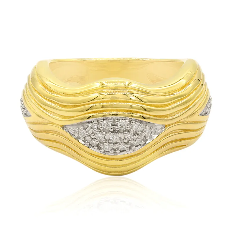 Anello placcato in oro con Diamante