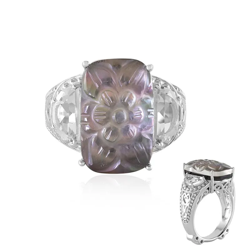 Anello in argento con Madreperla (Dallas Prince Designs)