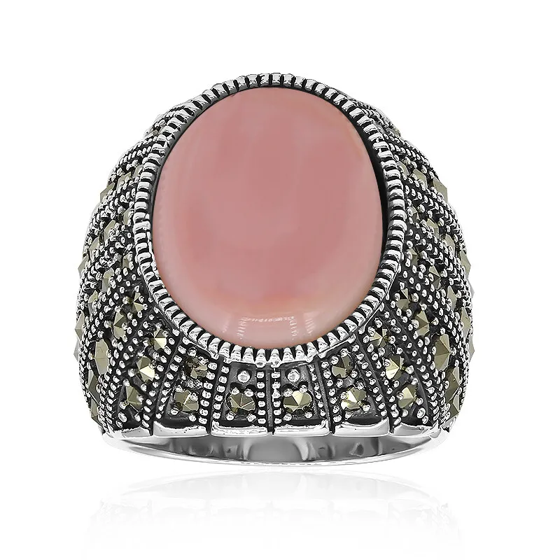 Anello in argento con Opale Rosa (Annette classic)