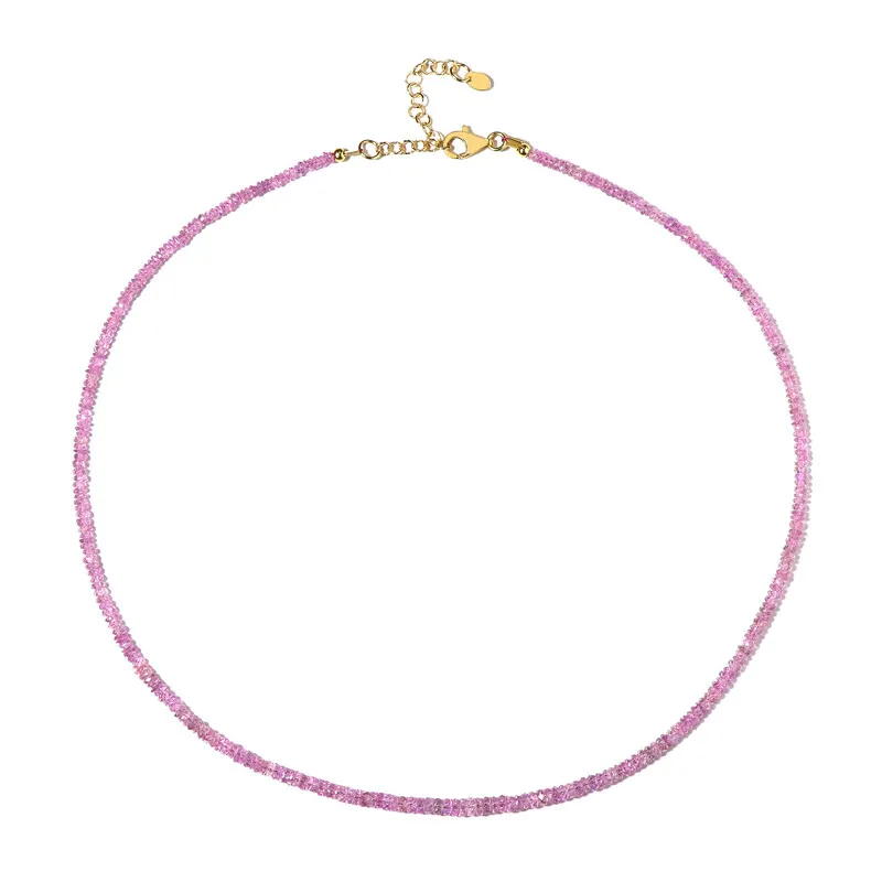 Collana in argento con Zaffiro Ceylon Rosa