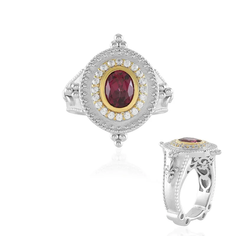 Anello in argento con Granato Malawi (Dallas Prince Designs)