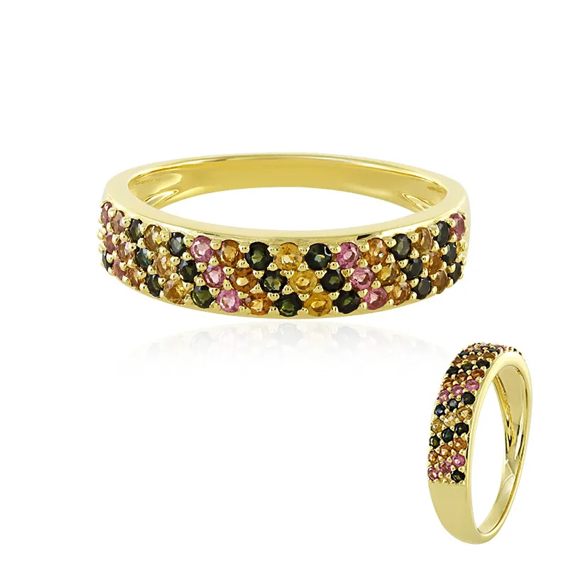 Anello in argento con Tormalina Gialla Brasiliana