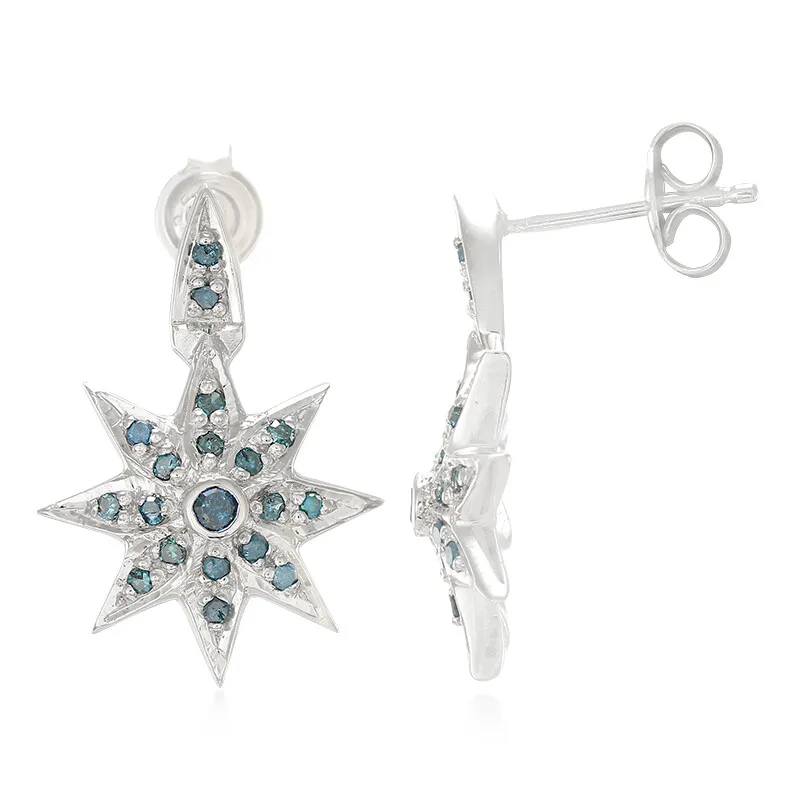 Orecchini placcati in platino con Diamante Fancy