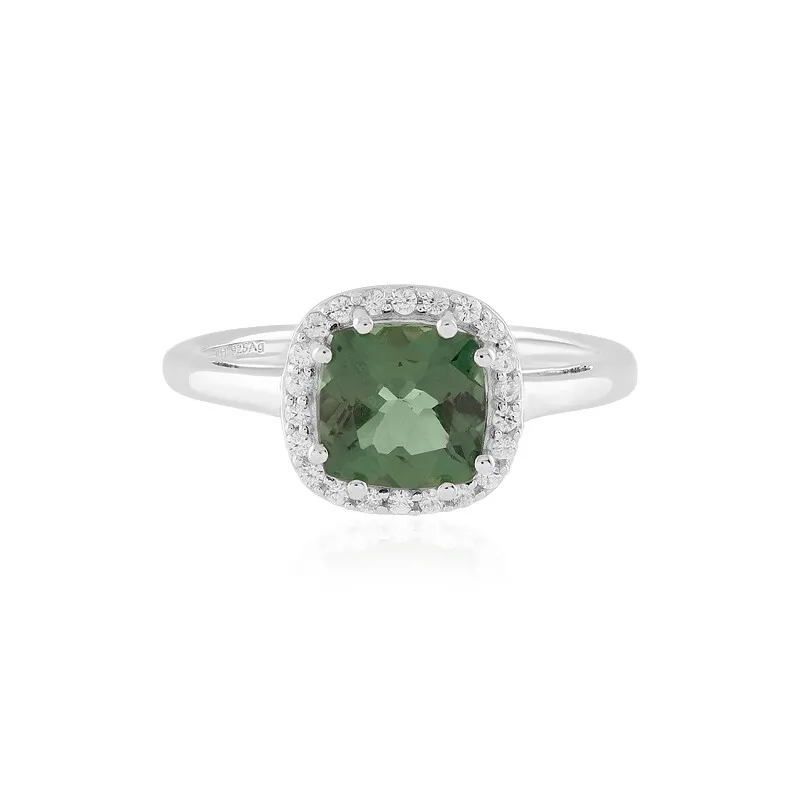 Anello in argento con Apatite Cromo