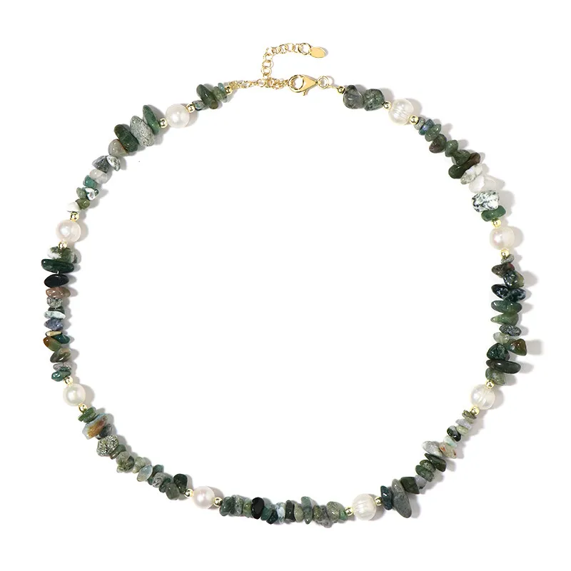 Collana in argento con Agata Muschiata (Riya)