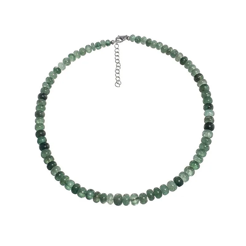 Collana in argento con Quarzo Verde Fragola