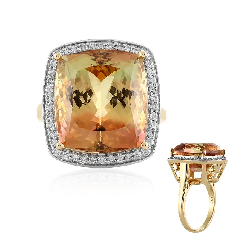 Anello in oro con Tormalina Bicolore (AMAYANI)