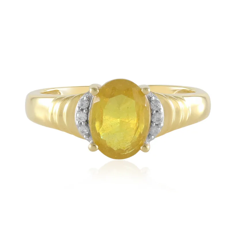 Anello in argento con Zaffiro Giallo del Madagascar