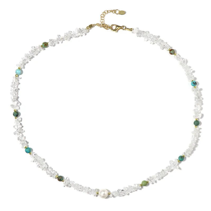 Collana in argento con Quarzo Bianco (Riya)