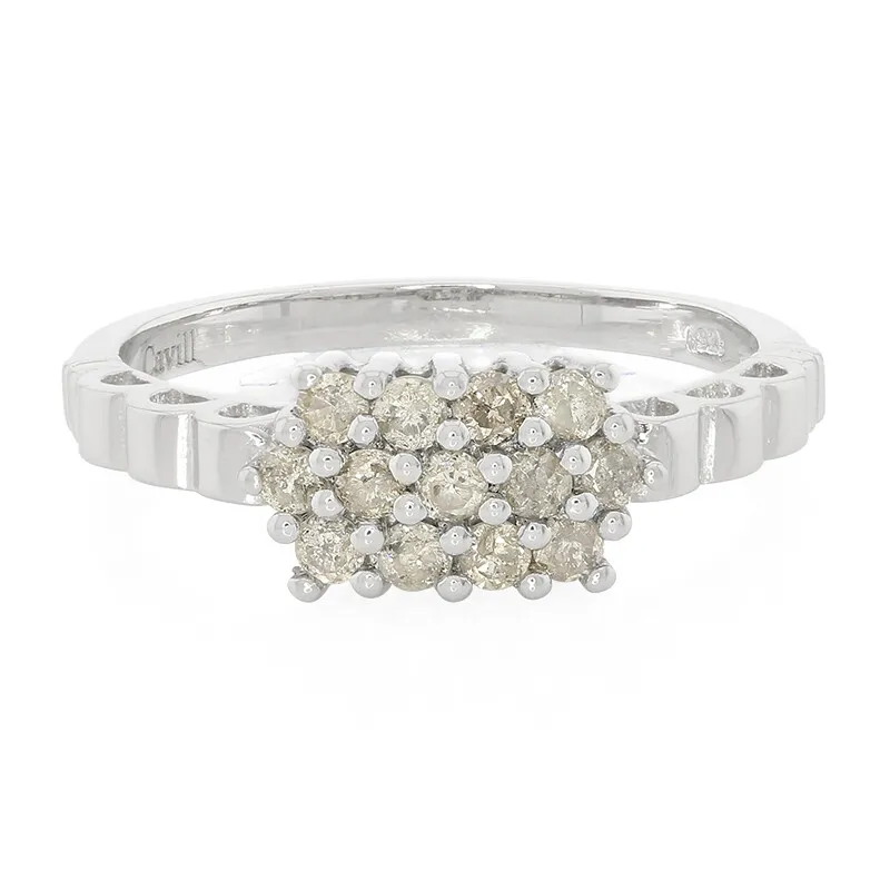 Anello placcato in platino con Diamante Cioccolato