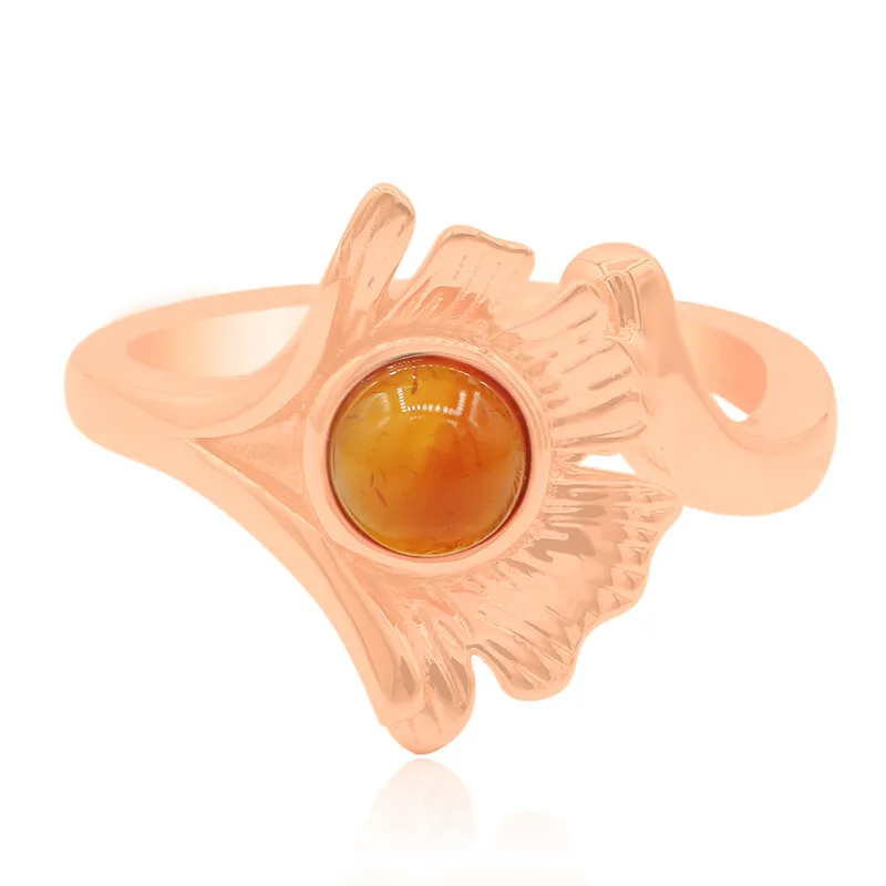 Anello in argento con Agata Arancione