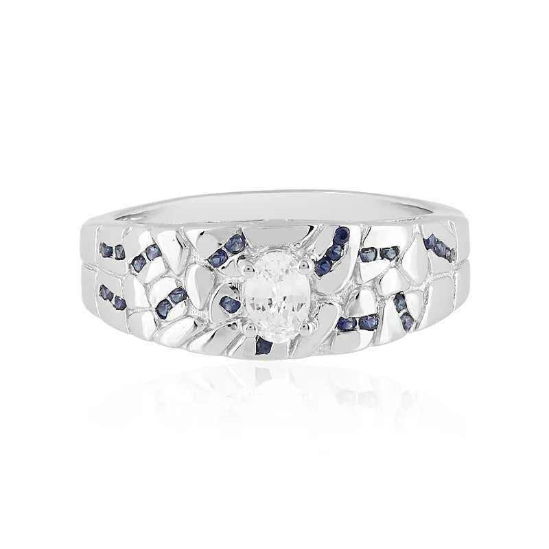 Anello in argento con Zaffiro Bianco (Adela Silber)