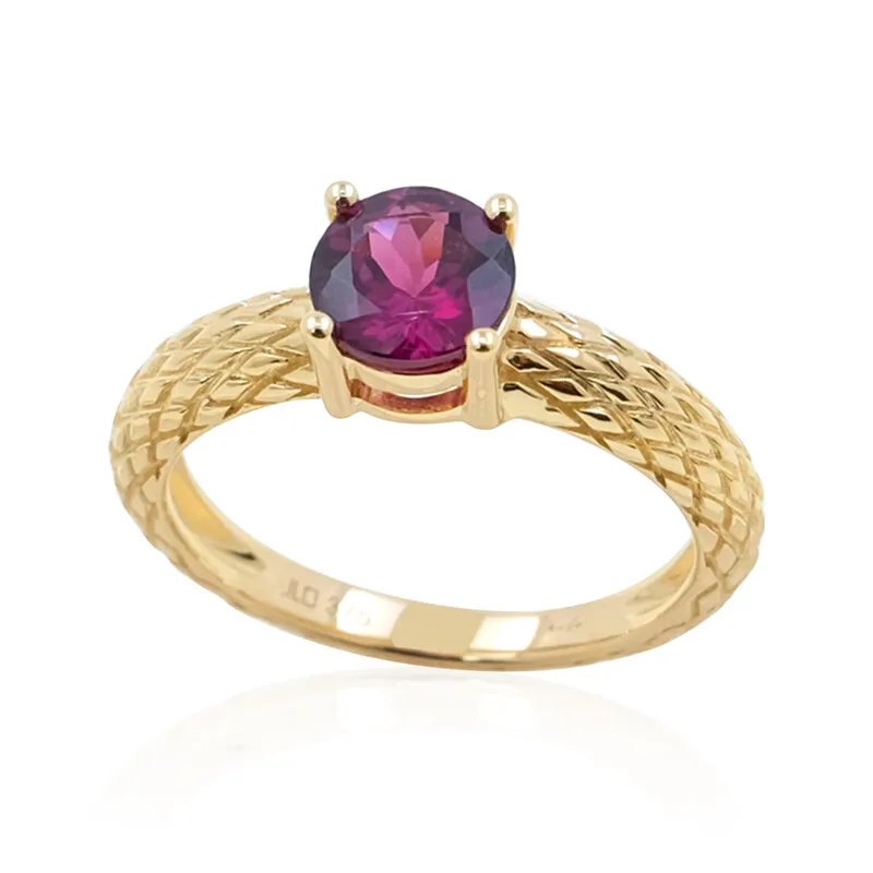 Anello in oro con Granato Magenta (de Melo)