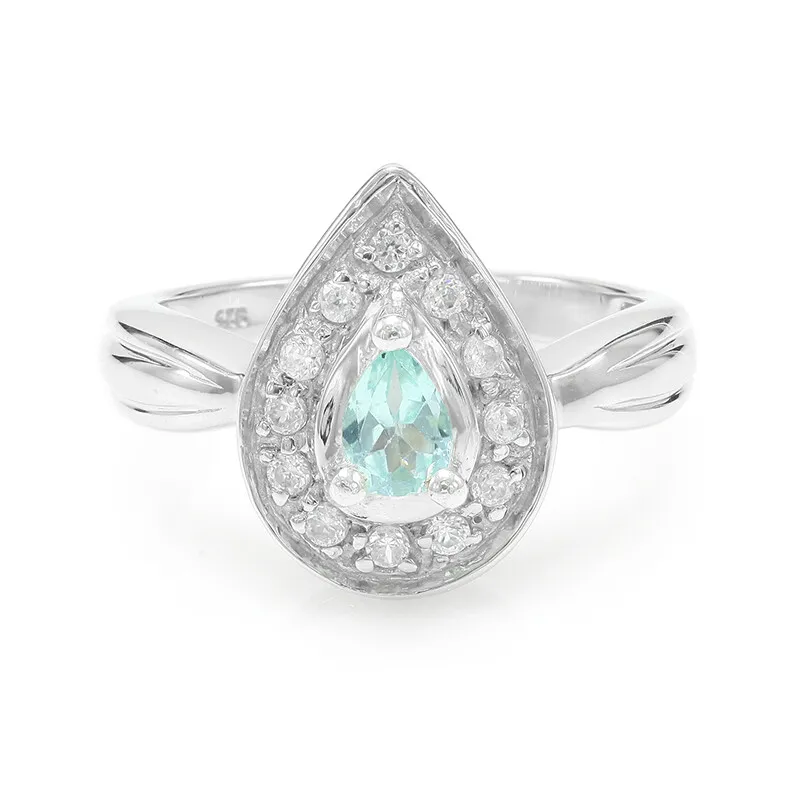 Anello in argento con Fluoroapatite Verde