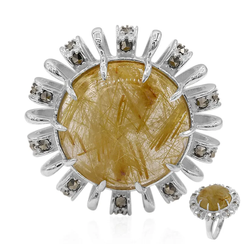 Anello in argento con Quarzo Rutilato (Annette classic)