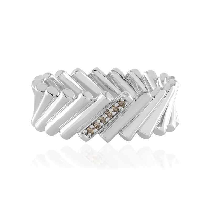 Anello in argento con Diamante Champagne I3 (de Melo)