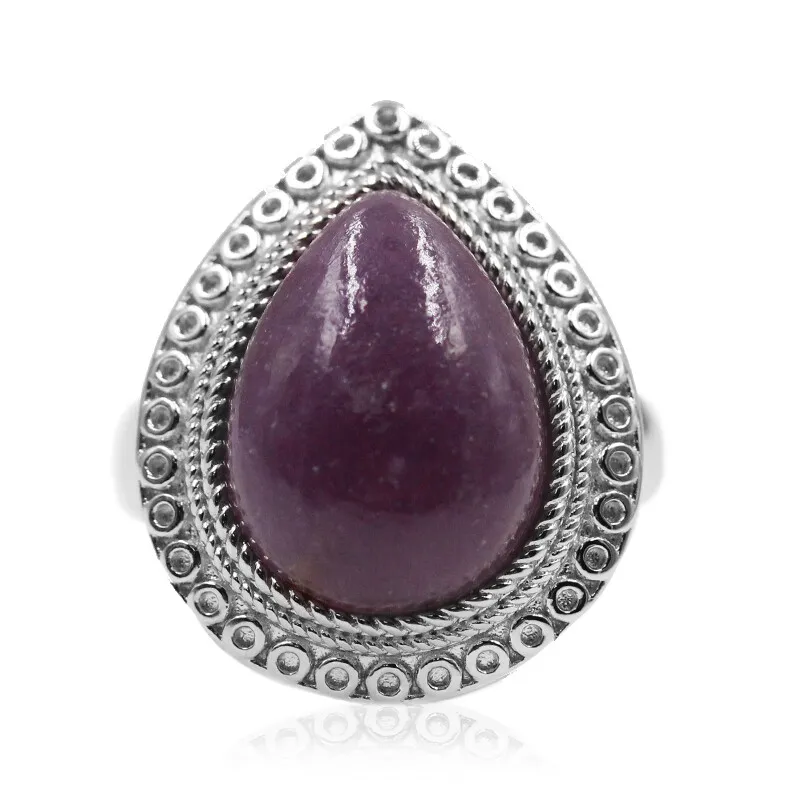 Anello in argento con Lepidolite