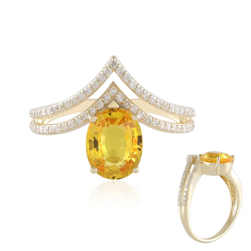 Anello in oro con Zaffiro Arancione Ban Ka Cha (de Melo)