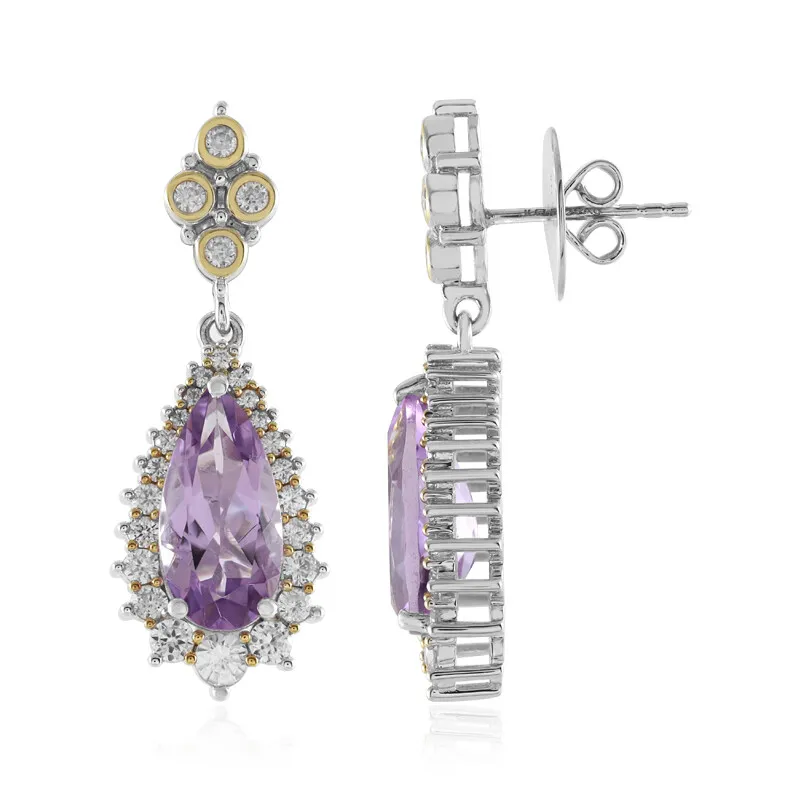 Orecchini in argento con Quarzo Lavanda (Dallas Prince Designs)