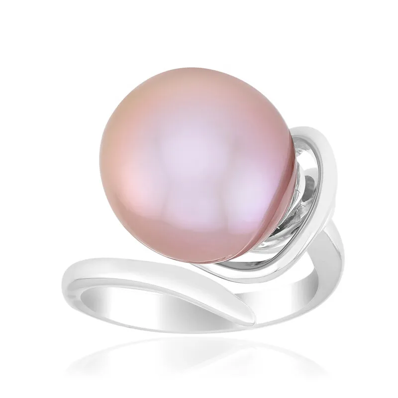 Anello in argento con Perla Ming Rosa