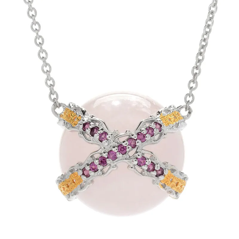 Collana in argento con Quarzo Rosa (Gems en Vogue)