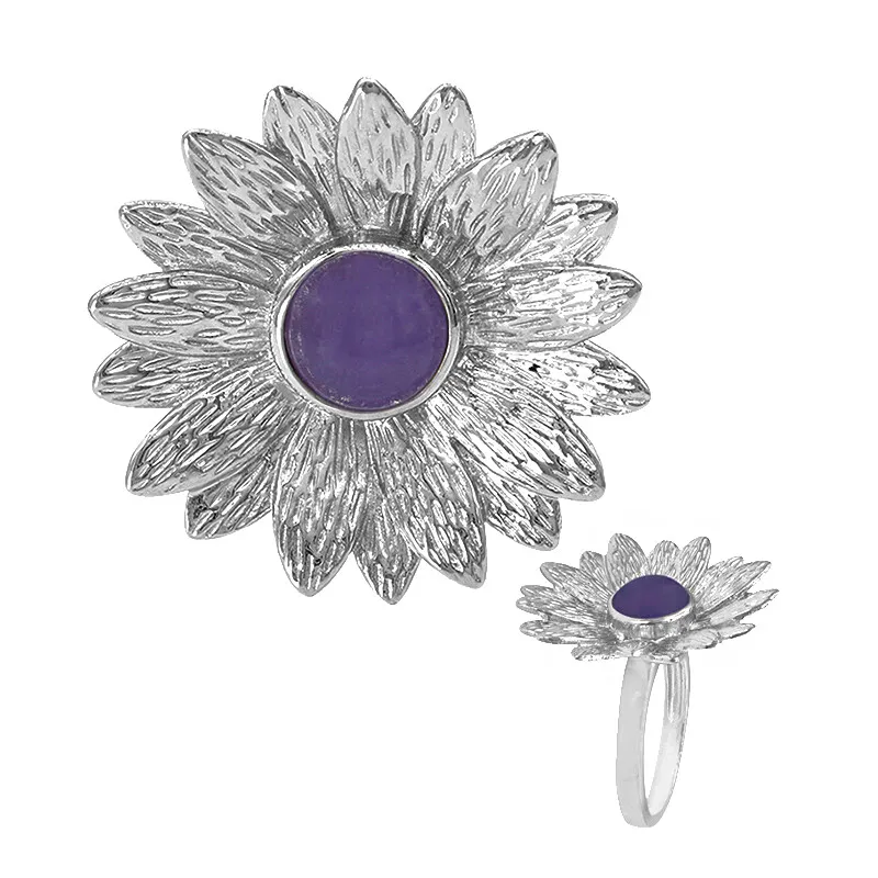 Anello in argento con Giada Lavanda