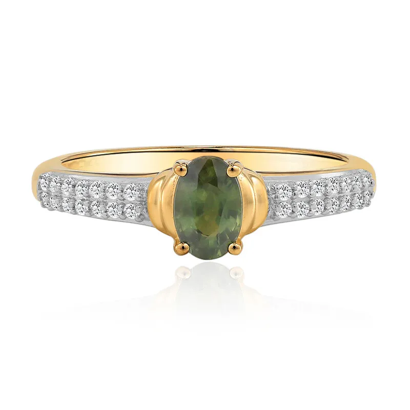 Anello in oro con Zaffiro verde del Queensland (Mark Tremonti)