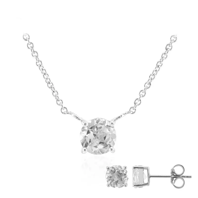 Parure in argento con Topazio Bianco