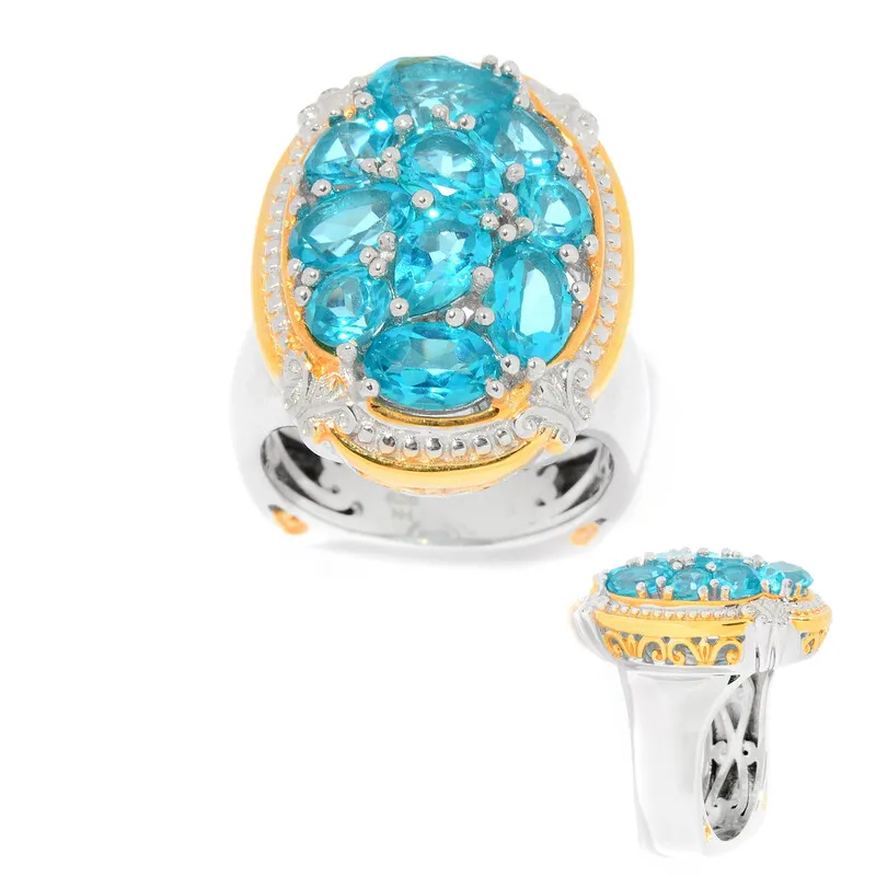 Anello in argento con Topazio Paraiba (Gems en Vogue)