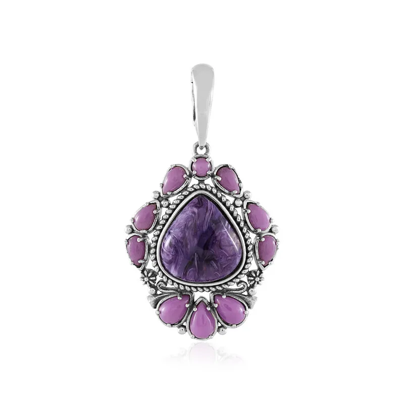 Ciondolo in argento con Charoite (Desert Chic)