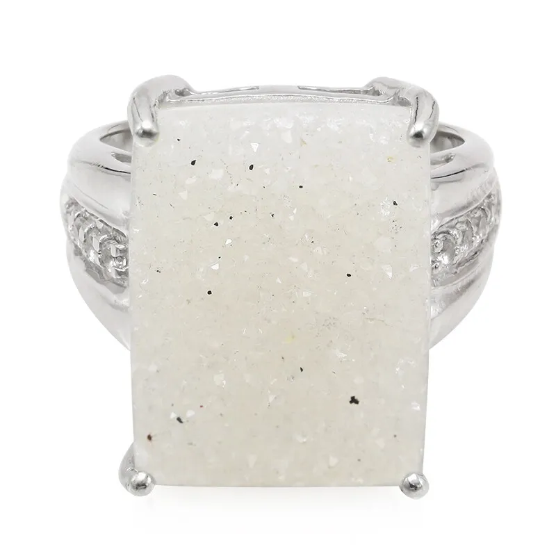 Anello in argento con Agata Glitter